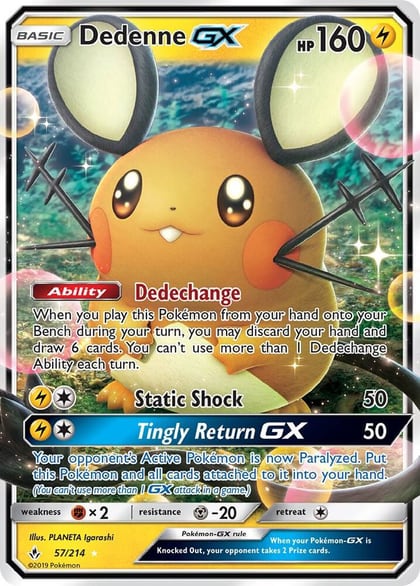 Dedenne GX, SM - Unbroken Bonds 57/214