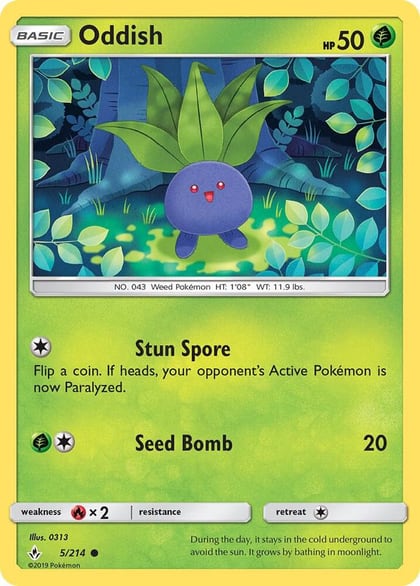 Oddish (5), SM - Unbroken Bonds 5/214