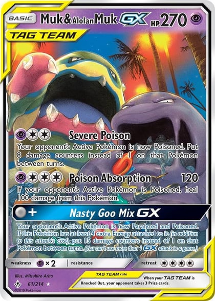 Muk & Alolan Muk GX, SM - Unbroken Bonds 61/214