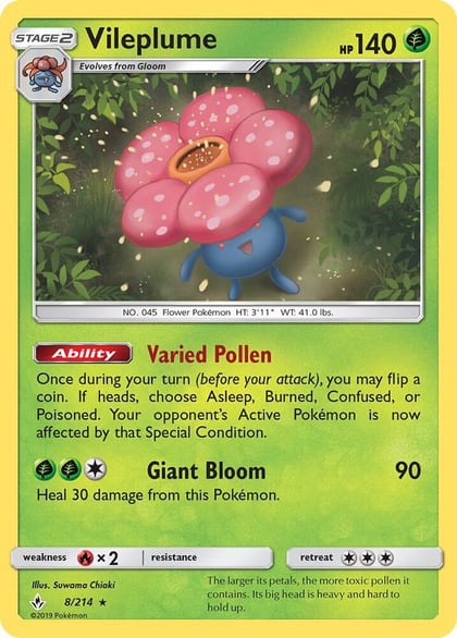 Vileplume, SM - Unbroken Bonds 8/214