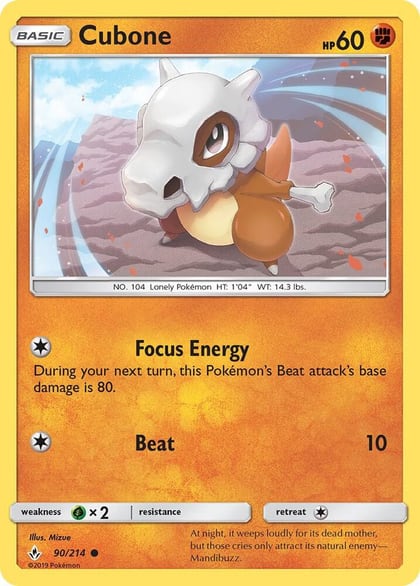 Cubone, SM - Unbroken Bonds 90/214