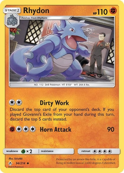 Rhydon, SM - Unbroken Bonds 94/214