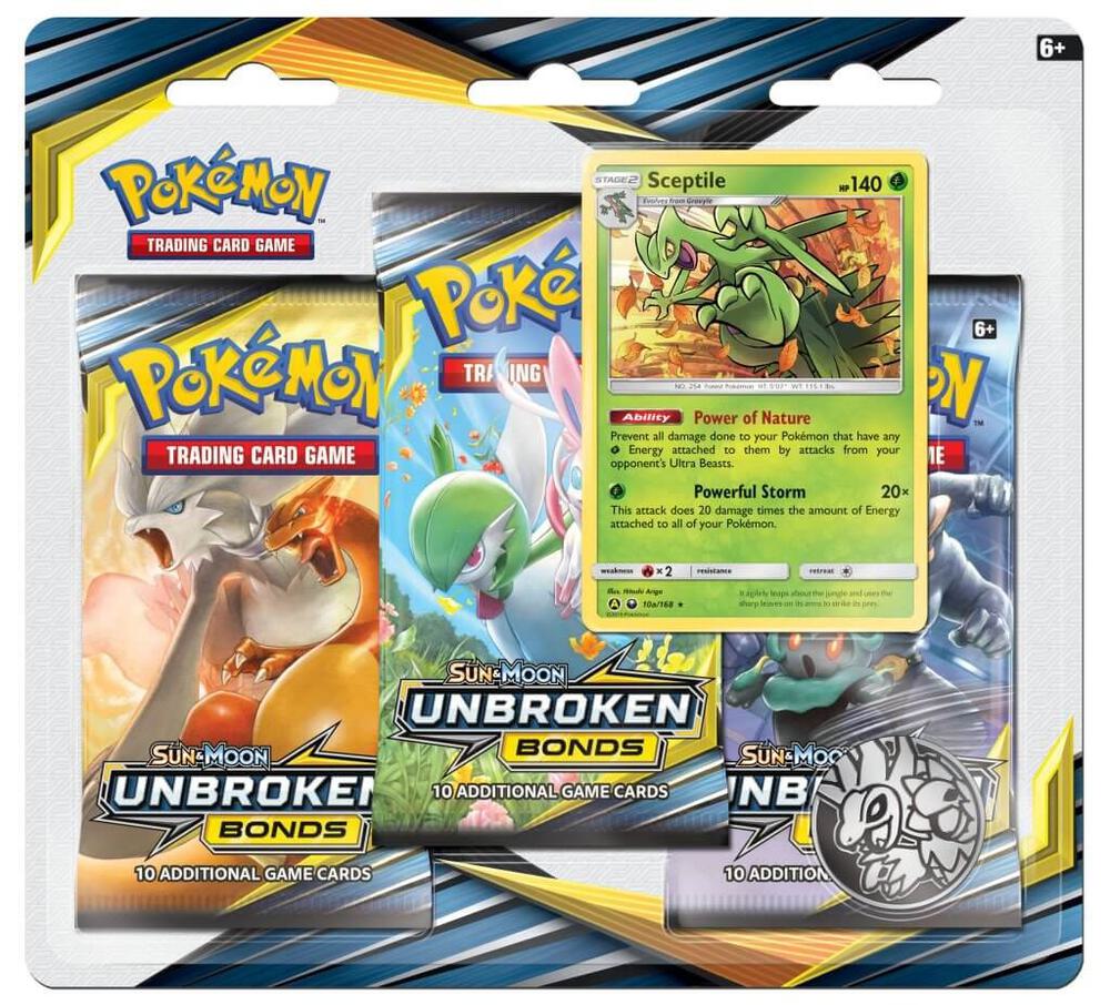 Unbroken Bonds 3 Pack Blister [Sceptile], SM - Unbroken Bonds P188410