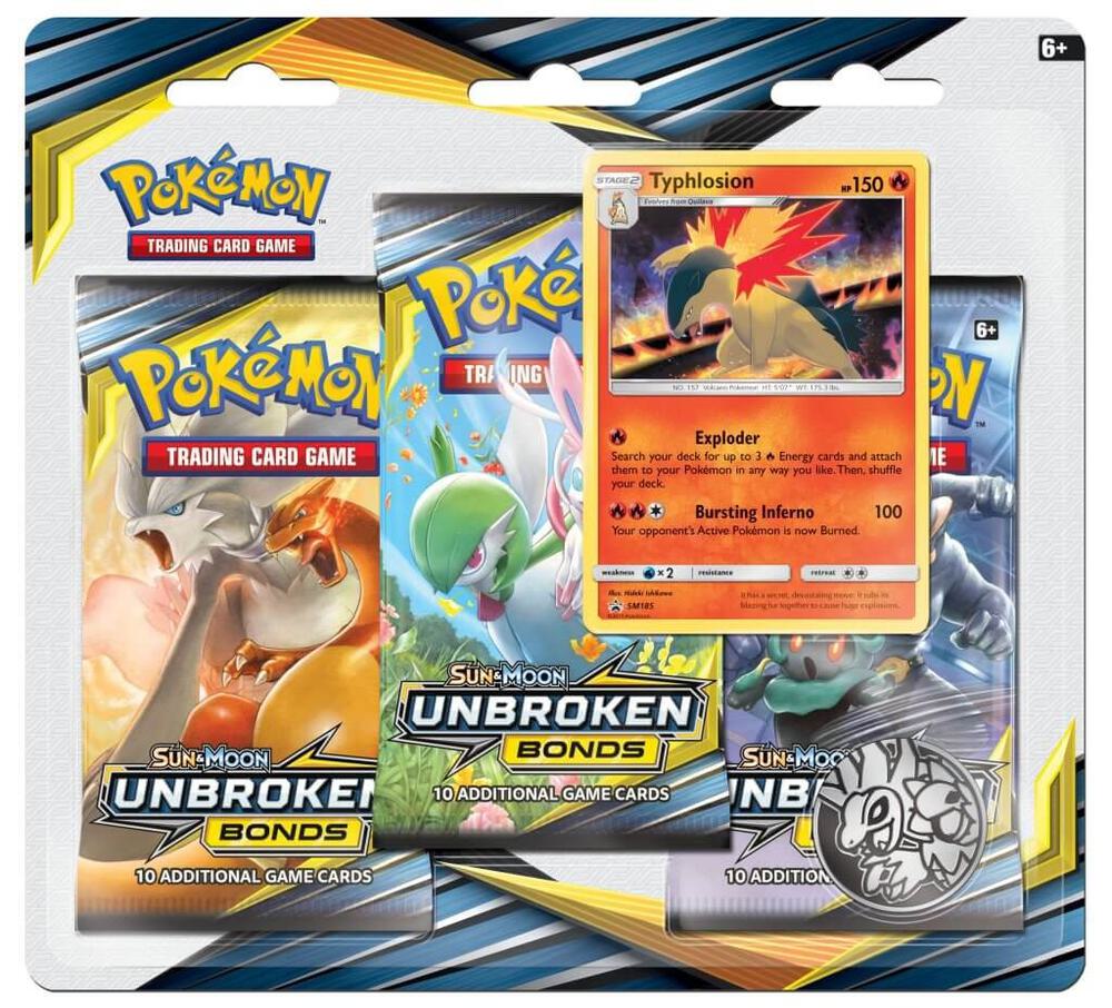 Unbroken Bonds 3 Pack Blister [Typhlosion], SM - Unbroken Bonds P188411