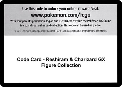 Code Card - Reshiram & Charizard GX Figure Collection, SM - Unbroken Bonds P266531