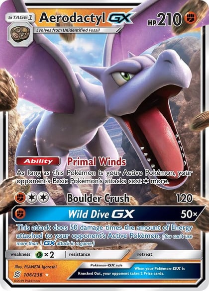 Aerodactyl GX, SM - Unified Minds 106/236