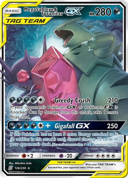 Mega Sableye & Tyranitar GX, SM - Unified Minds 126/236