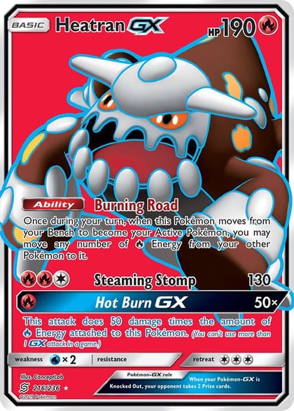 Heatran GX (Full Art), SM - Unified Minds 216/236