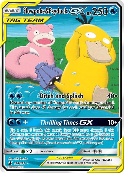 Slowpoke & Psyduck GX (Alternate Full Art), SM - Unified Minds 218/236