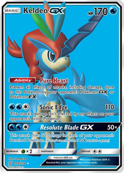 Keldeo GX (Full Art), SM - Unified Minds 219/236