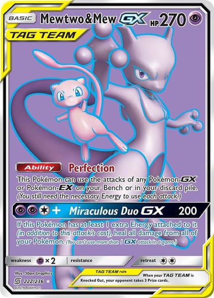 Mewtwo & Mew GX (Full Art), SM - Unified Minds 222/236