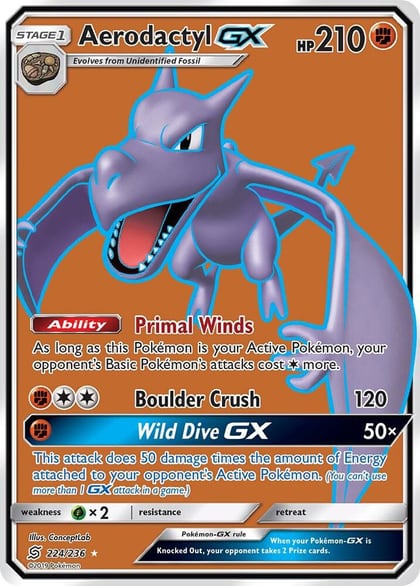 Aerodactyl GX (Full Art), SM - Unified Minds 224/236