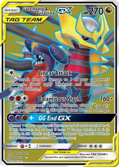 Garchomp & Giratina GX (Full Art), SM - Unified Minds 228/236