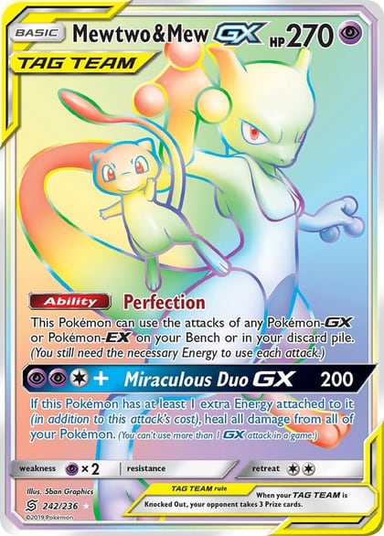 Mewtwo & Mew GX (Secret), SM - Unified Minds 242/236
