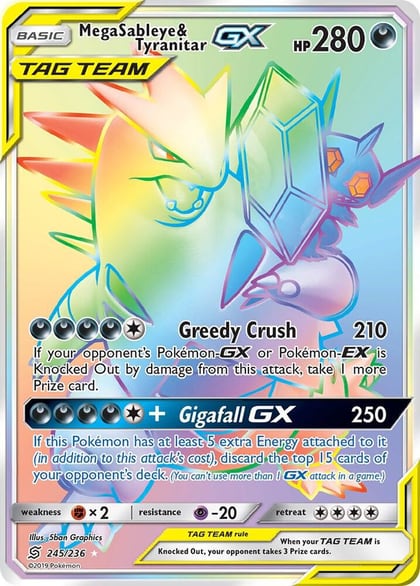 Mega Sableye & Tyranitar GX (Secret), SM - Unified Minds 245/236