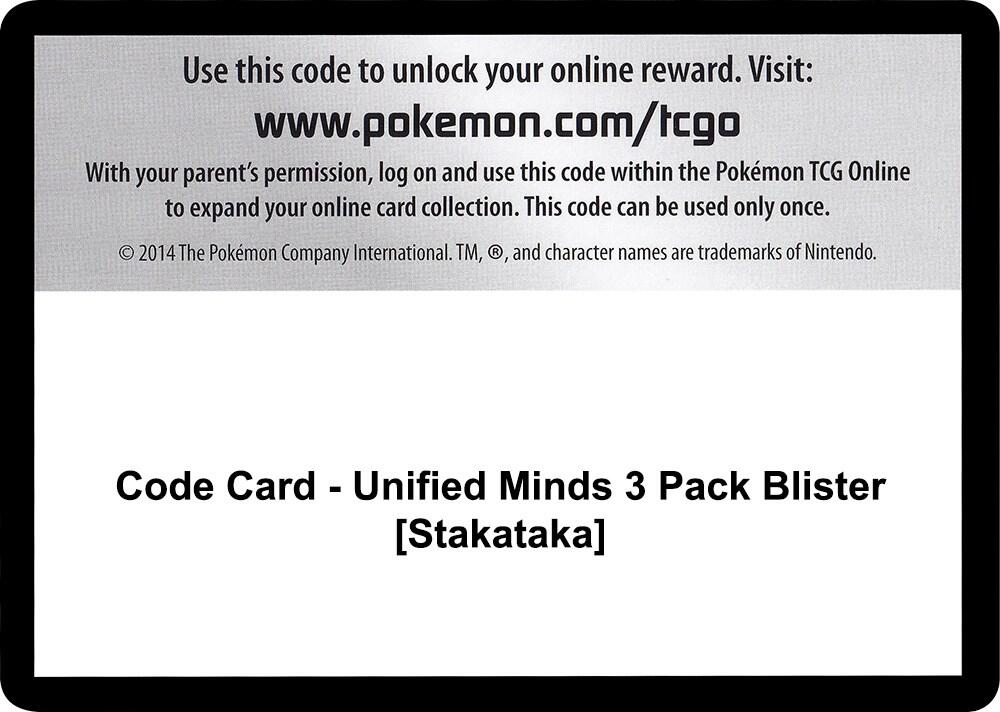 Code Card - Unified Minds 3 Pack Blister [Stakataka], SM - Unified Minds P266581