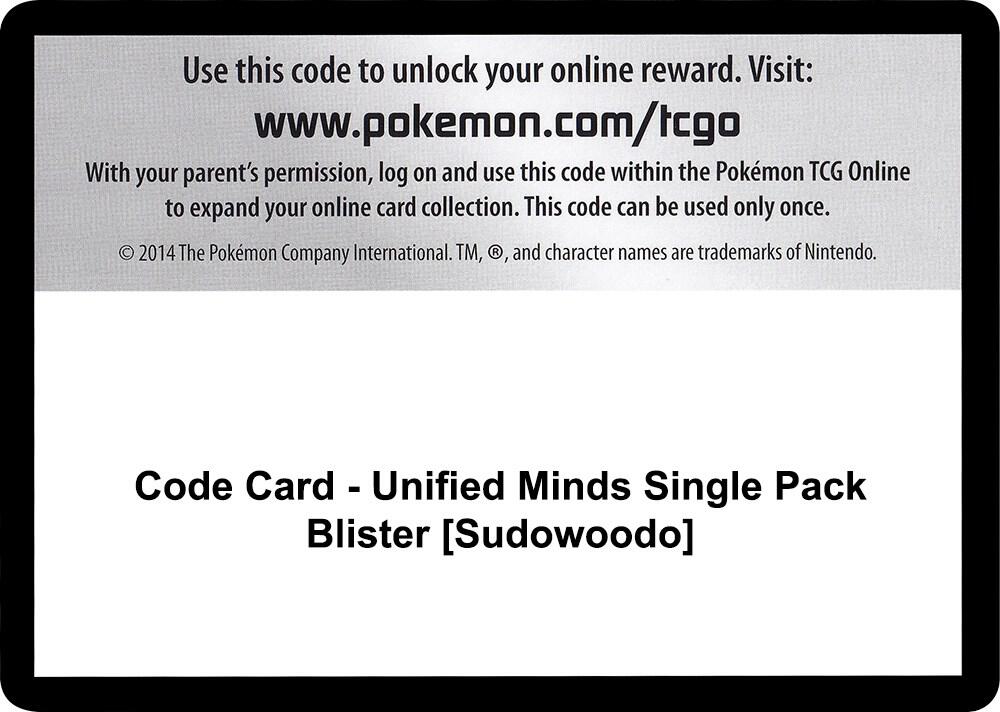 Code Card - Unified Minds Single Pack Blister [Sudowoodo], SM - Unified Minds P266587