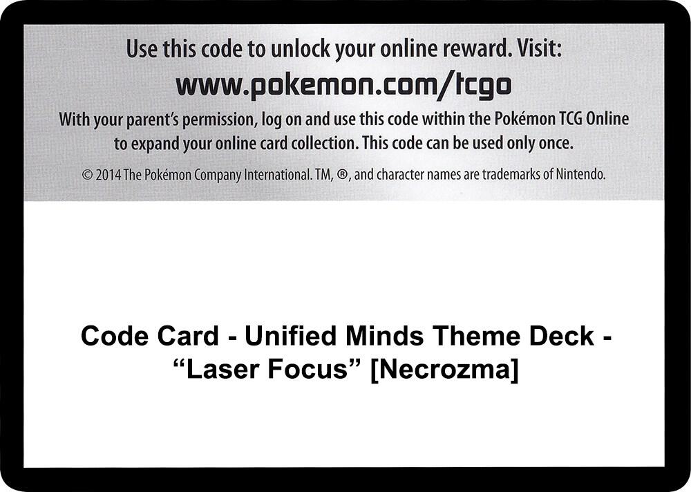 Code Card - Unified Minds Theme Deck - "Laser Focus" [Necrozma], SM - Unified Minds P266588