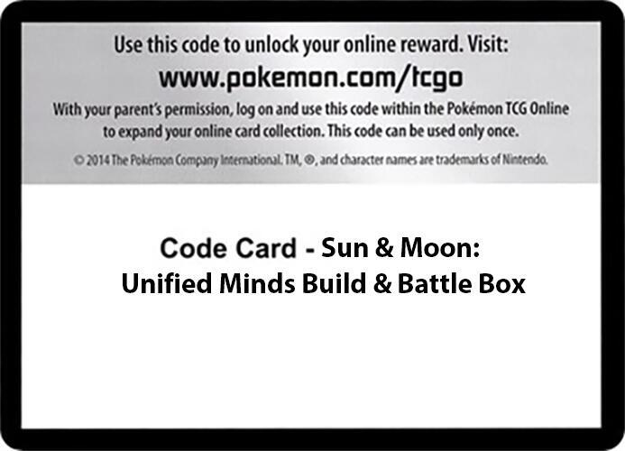 Code Card - Sun & Moon Unified Minds Build & Battle Box, SM - Unified Minds P588149