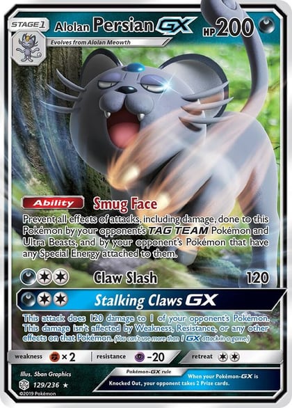 Alolan Persian GX, SM - Cosmic Eclipse 129/236