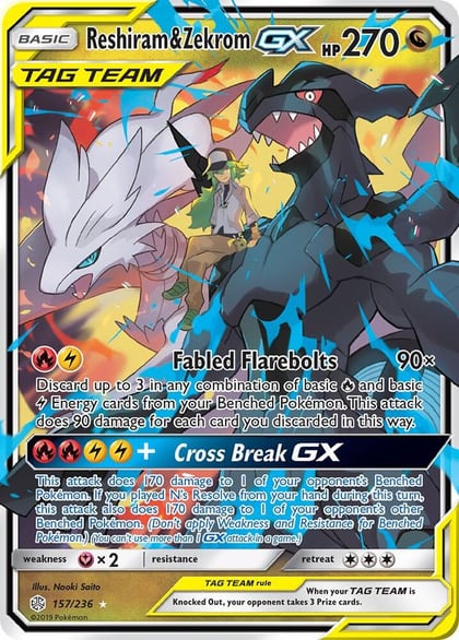 Reshiram & Zekrom GX, SM - Cosmic Eclipse 157/236