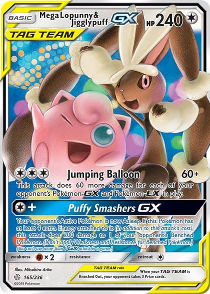 Mega Lopunny & Jigglypuff GX, SM - Cosmic Eclipse 165/236