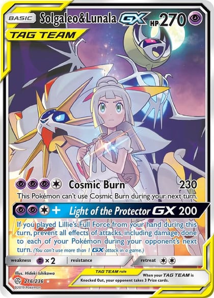 Solgaleo & Lunala GX (Full Art), SM - Cosmic Eclipse 216/236