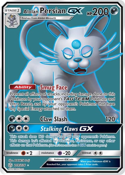 Alolan Persian GX (Full Art), SM - Cosmic Eclipse 219/236