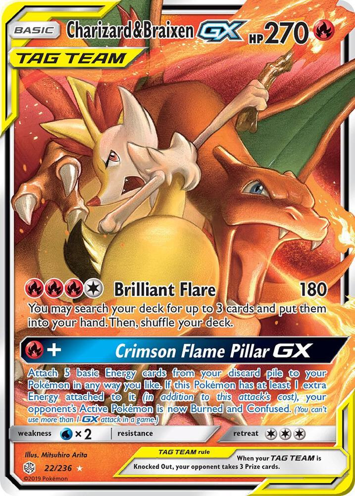 Charizard & Braixen GX, SM - Cosmic Eclipse 22/236