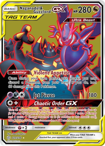 Naganadel & Guzzlord GX (Full Art), SM - Cosmic Eclipse 223/236