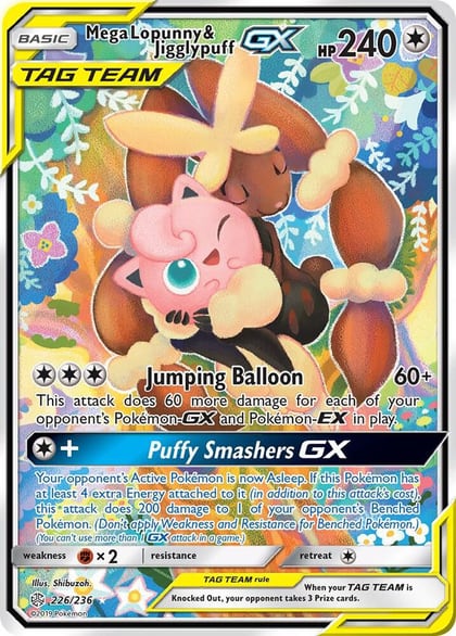 Mega Lopunny & Jigglypuff GX (Alternate Full Art), SM - Cosmic Eclipse 226/236