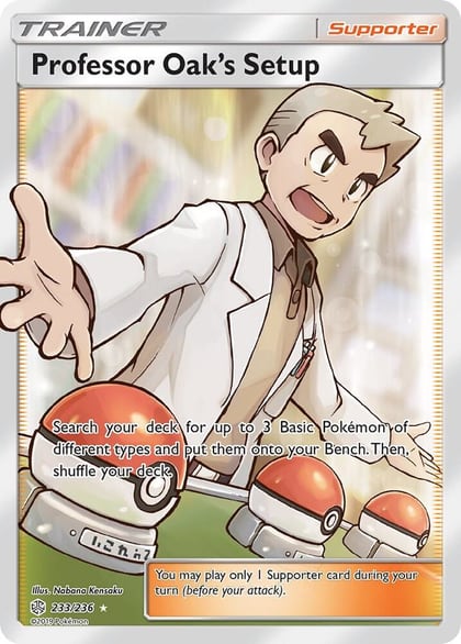 Professor Oak's Setup (Full Art), SM - Cosmic Eclipse 233/236