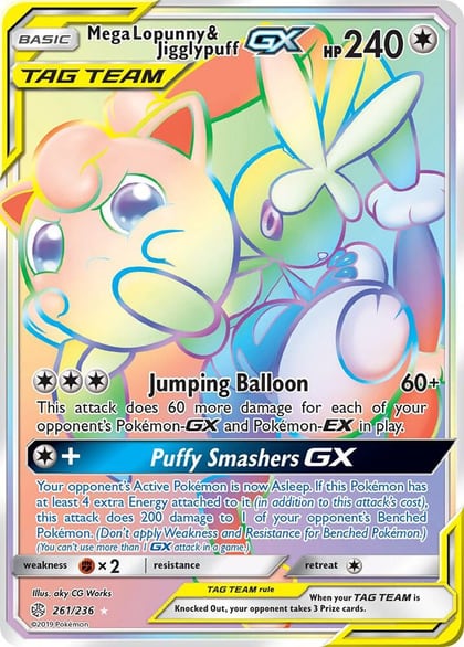 Mega Lopunny & Jigglypuff GX (Secret), SM - Cosmic Eclipse 261/236