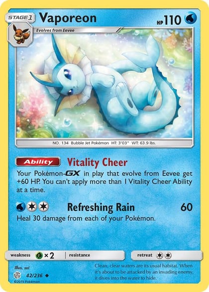 Vaporeon, SM - Cosmic Eclipse 42/236