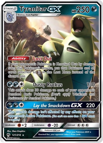 Tyranitar GX, SM - Lost Thunder 121/214