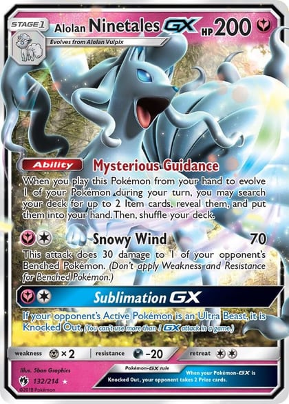 Alolan Ninetales GX, SM - Lost Thunder 132/214