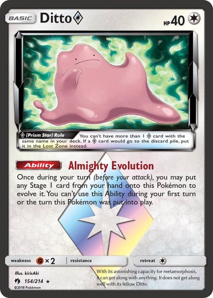 Ditto Prism Star, SM - Lost Thunder 154/214