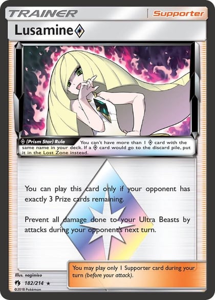 Lusamine Prism Star, SM - Lost Thunder 182/214