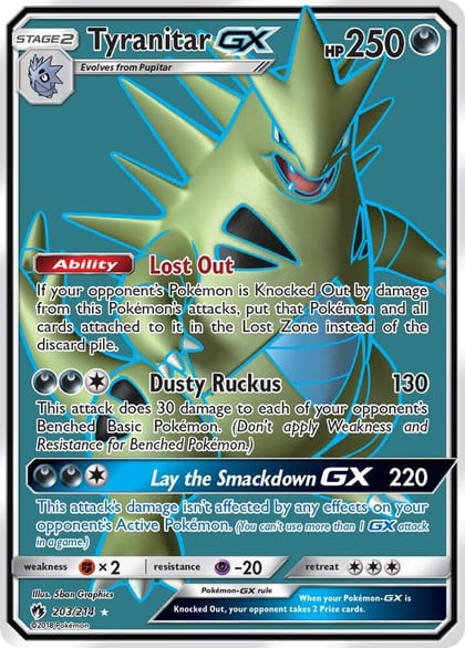 Tyranitar GX (Full Art), SM - Lost Thunder 203/214