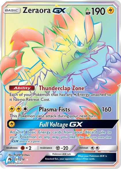 Zeraora GX (Secret), SM - Lost Thunder 221/214