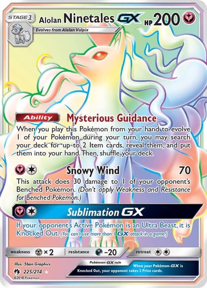 Alolan Ninetales GX (Secret), SM - Lost Thunder 225/214