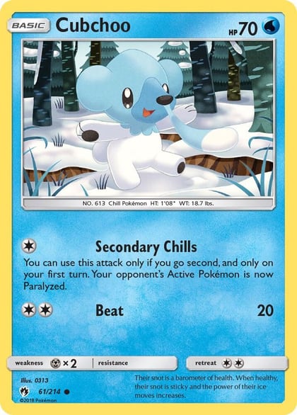 Cubchoo, SM - Lost Thunder 61/214