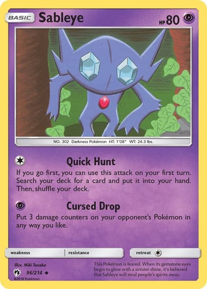 Sableye, SM - Lost Thunder 96/214