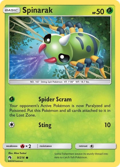 Spinarak, SM - Lost Thunder 9/214