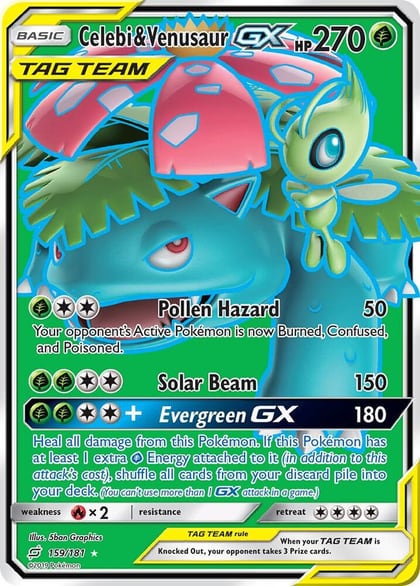 Celebi & Venusaur GX (Full Art), SM - Team Up 159/181