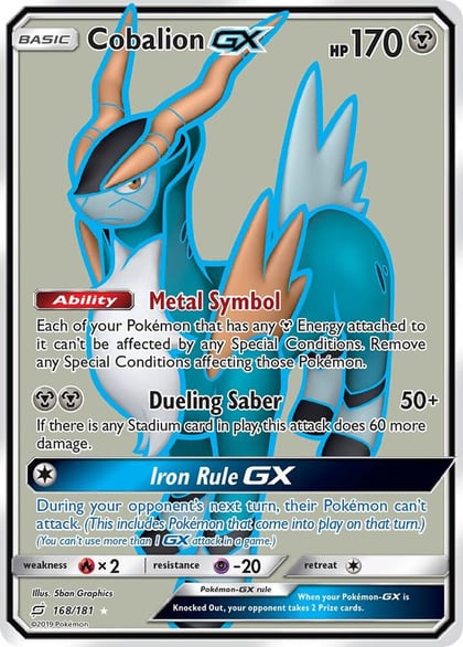Cobalion GX (Full Art), SM - Team Up 168/181