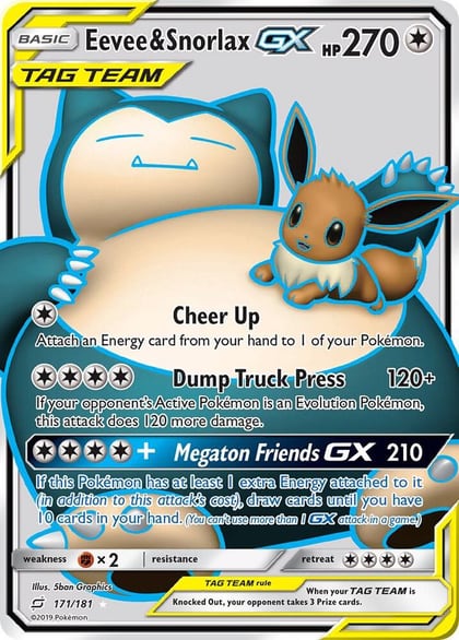Eevee & Snorlax GX (Full Art), SM - Team Up 171/181