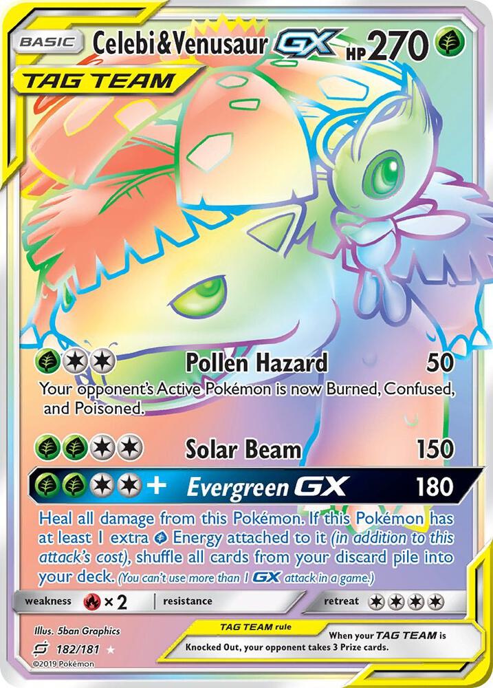 Celebi & Venusaur GX (Secret), SM - Team Up 182/181