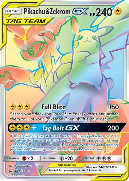Pikachu & Zekrom GX (Secret), SM - Team Up 184/181