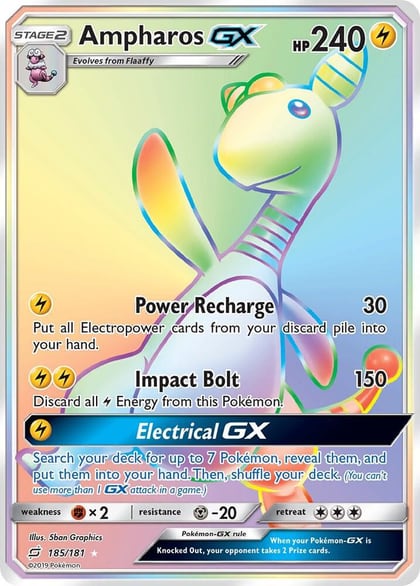 Ampharos GX (Secret), SM - Team Up 185/181